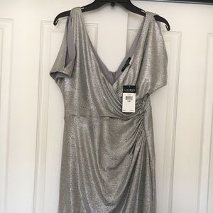NWT Lauren Silver Formal Cocktail Dress